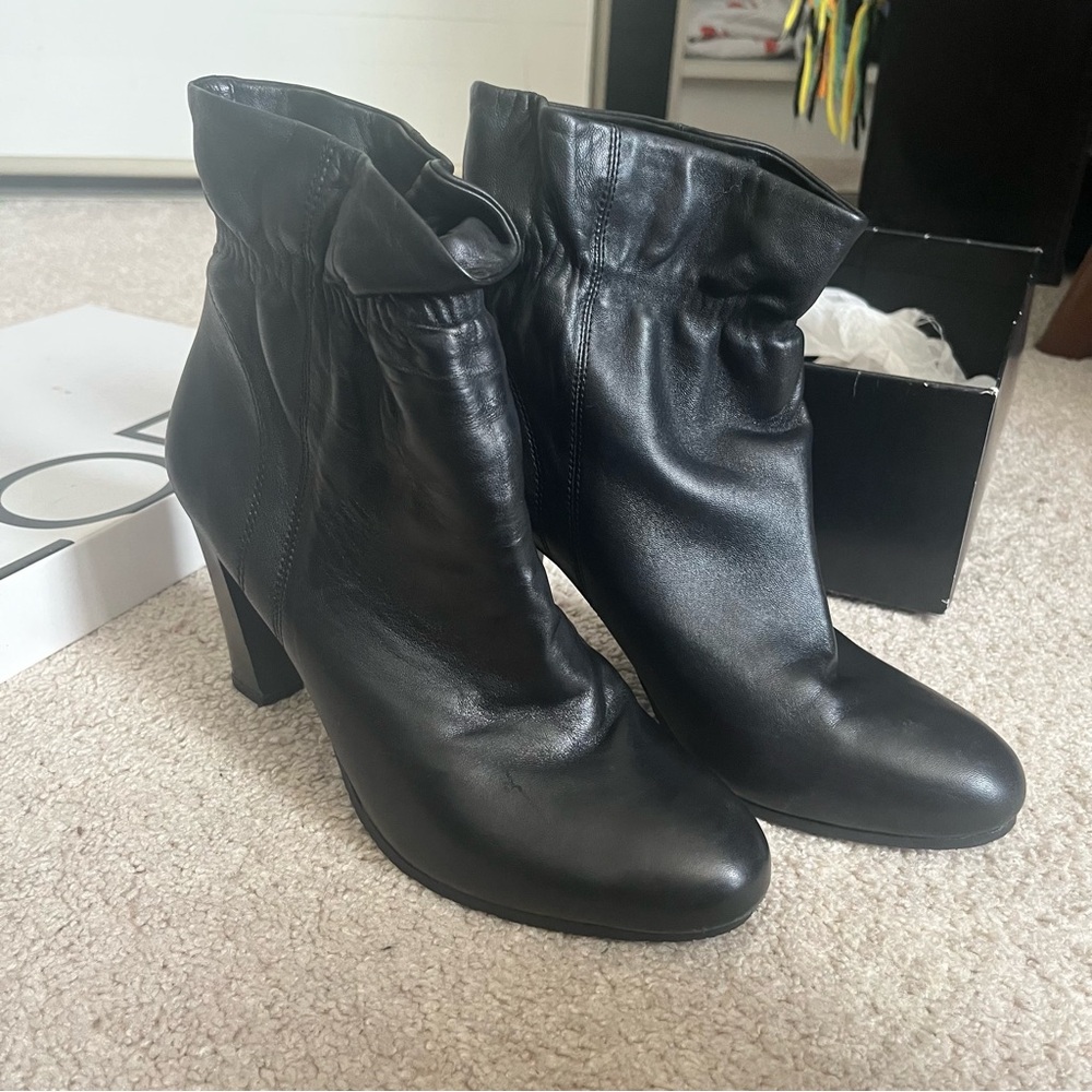 Series Leather Ruffle Bootie